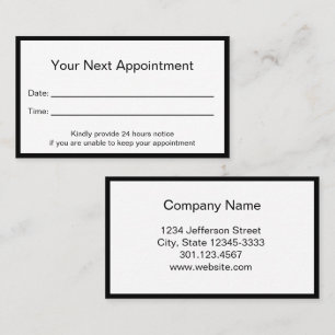 Minimalist Professional Appointment Card