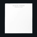 Minimalist Professional Attorney at Law Notepad<br><div class="desc">It is a very elegant,  very aesthetic and very simple perfect design. With such simplicity,  you will immediately reflect what a fine personality you have and the sensitivity in your work.</div>