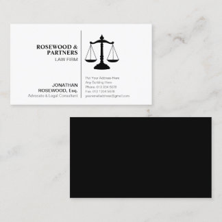 Minimalist Professional Black & White One Sided Business Card