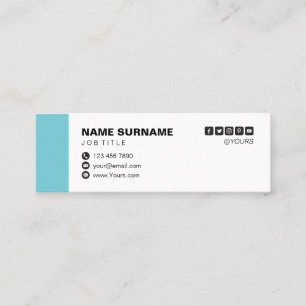 Minimalist Professional Blue Mini Business Card