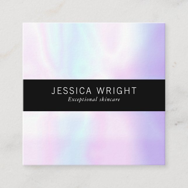 Minimalist Professional Brushed Steel Square Business Card (Front)