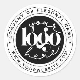 Minimalist Professional Business Custom Logo Classic Round Sticker
