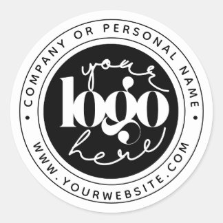 Minimalist Professional Business Custom Logo Classic Round Sticker