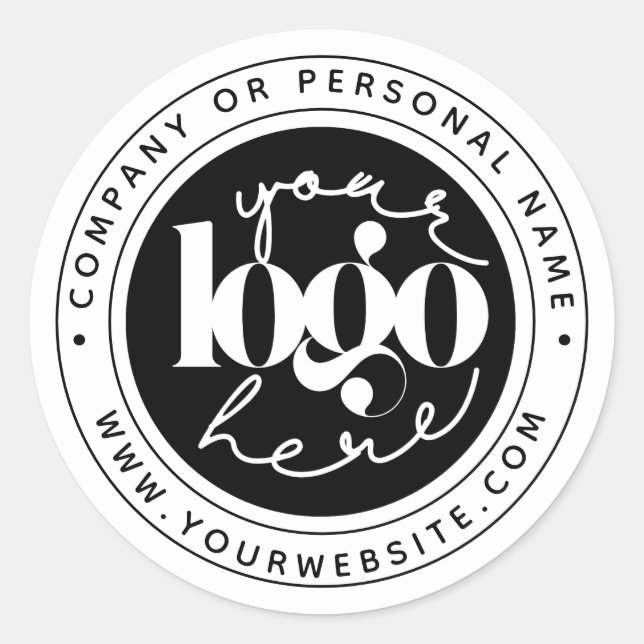 Minimalist Professional Business Custom Logo Classic Round Sticker (Front)