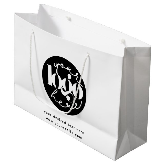 Minimalist Professional Business Custom Logo Large Gift Bag (Front Angled)