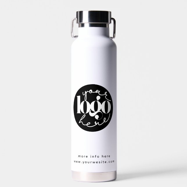 Minimalist Professional Business Custom Logo Water Bottle (Front)