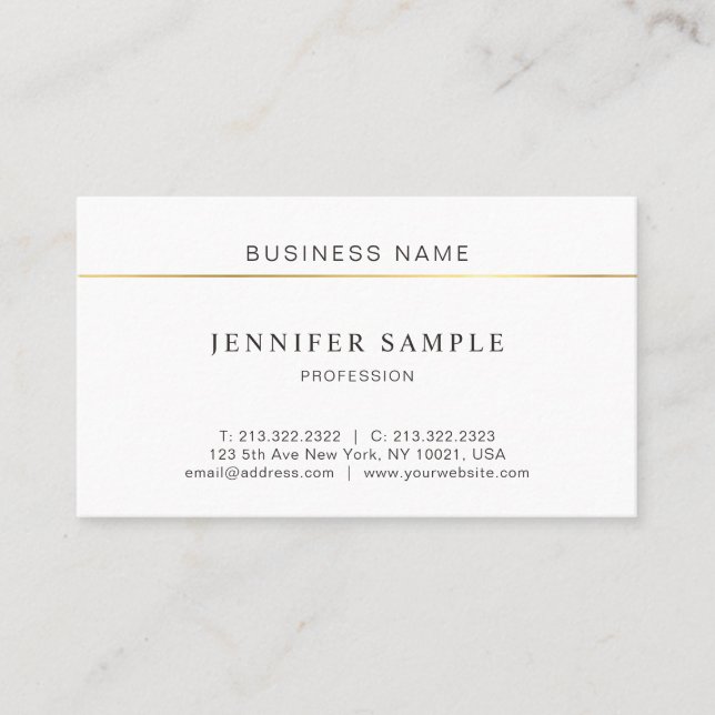Minimalist Professional Chic Design Modern Plain Business Card (Front)