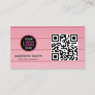 Minimalist Professional Company Logo QR Code Busin Business Card