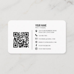 Minimalist Professional Company Logo QR Code Business Card