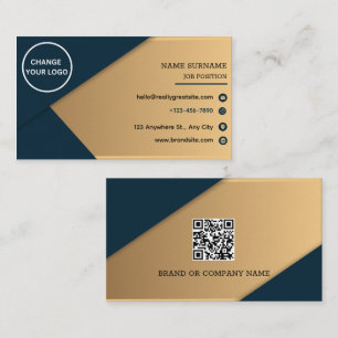 Minimalist Professional Company Logo QR Code Business Card