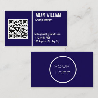 Minimalist Professional Company Logo QR Code Business Card