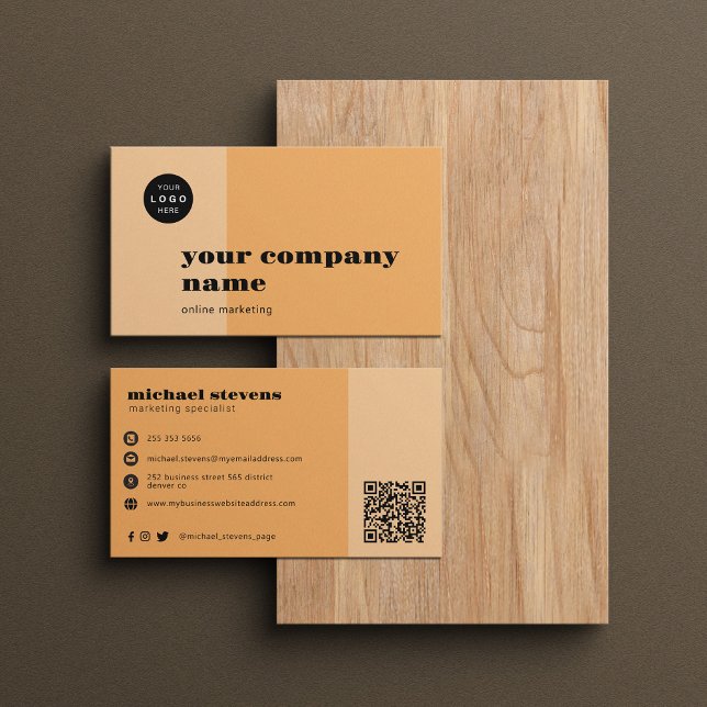 Minimalist professional company name logo QR code  Business Card (Creator Uploaded)