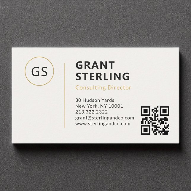 Minimalist Professional Company QR Code Modern Business Card (Creator Uploaded)