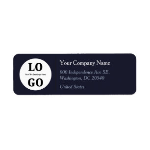 Minimalist Professional Dark Colour Custom Logo Return Address Label
