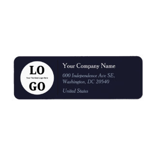 Minimalist Professional Dark Colour Custom Logo Return Address Label