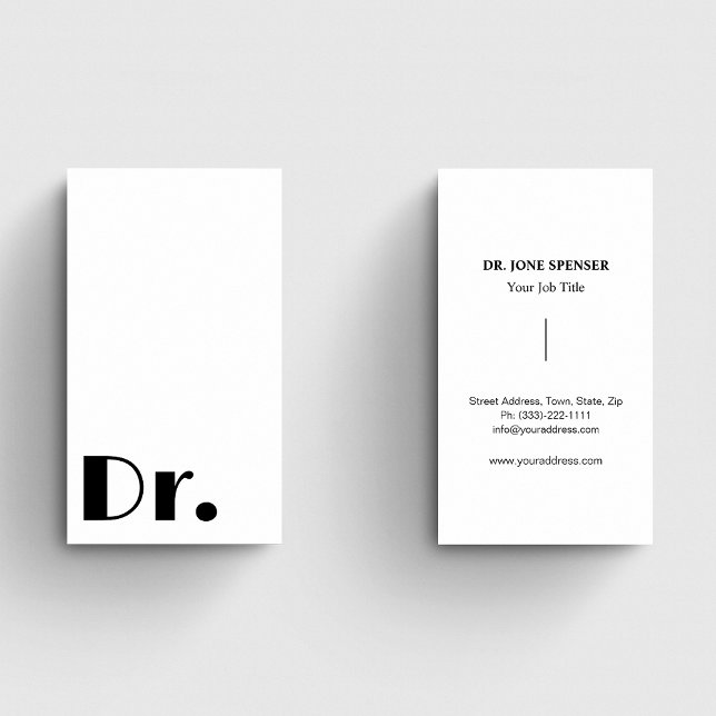 Minimalist Professional Doctor Medical Black White Business Card (Creator Uploaded)