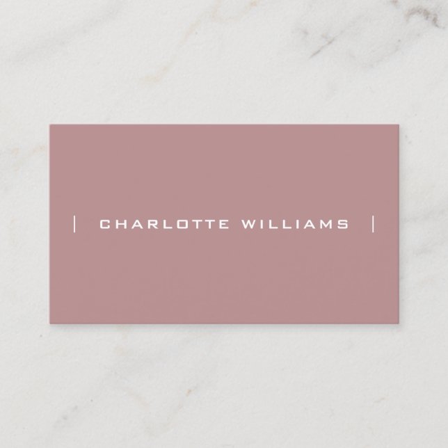 Minimalist Professional Elegant Pink Rose Simple Business Card (Front)