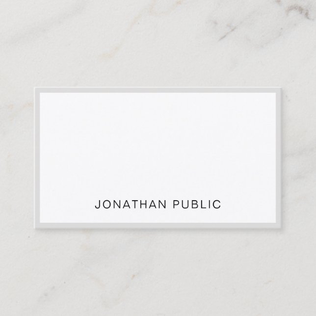 Minimalist Professional Elegant Smart Plain Trendy Business Card (Front)