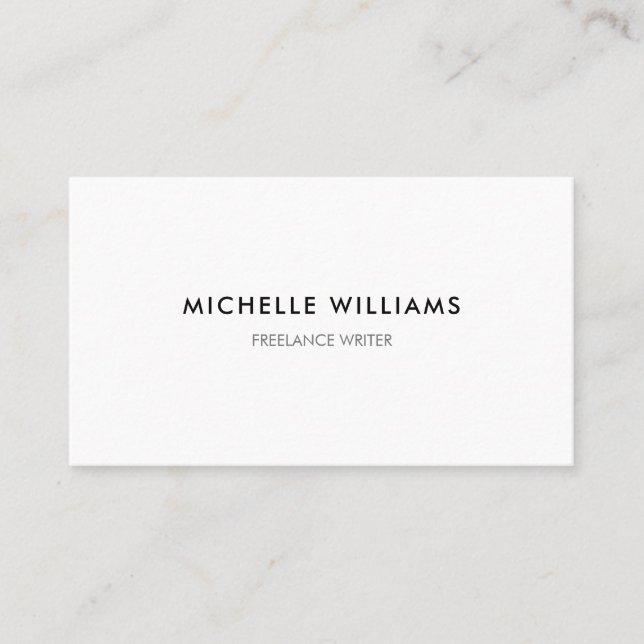 Minimalist Professional Elegant White Business Card (Front)