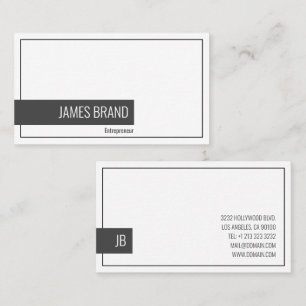 Minimalist Professional Entrepreneur Business Card