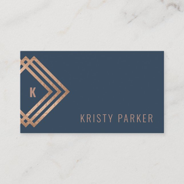 Minimalist professional geometrical monogram business card (Front)