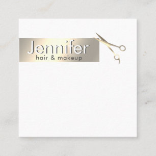 Minimalist professional gold foil hair stylist square business card