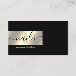 Minimalist professional gold foil nails business card