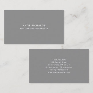Minimalist Professional Grey Business Card