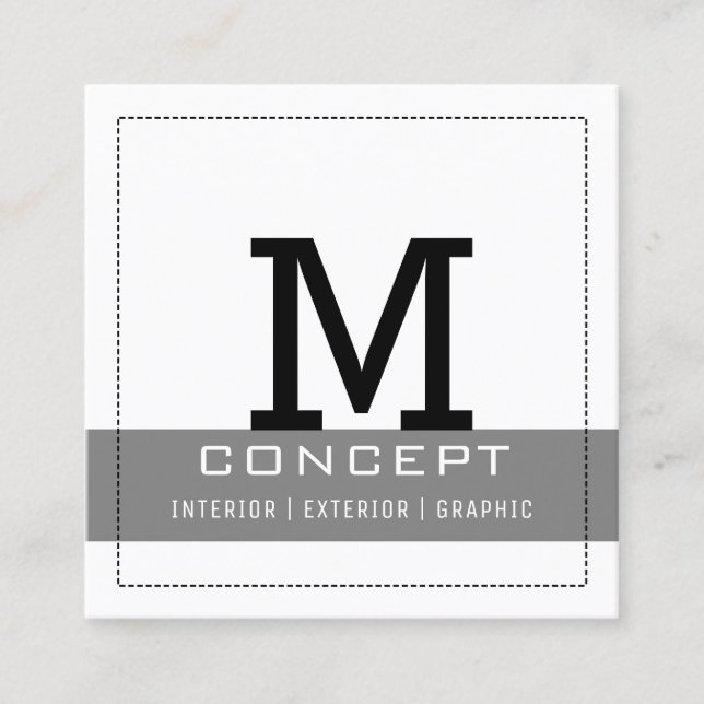 Minimalist Professional Grey Elegant #2 Square Business Card (Front)