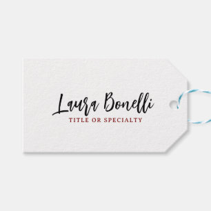 Minimalist Professional Handwrite Plain Name Title Gift Tags