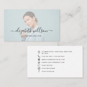 Minimalist Professional Handwritten Script Photo Business Card