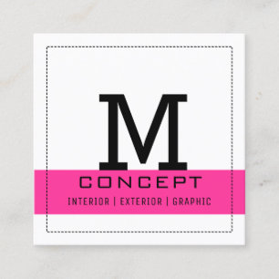 Minimalist Professional Hot Pink Elegant Square Business Card