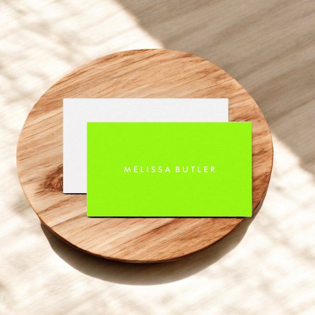 Minimalist Professional Lime Green Business Card (Creator Uploaded)