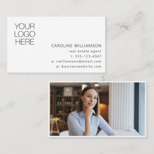 Minimalist Professional Logo Photo Real Estate Business Card