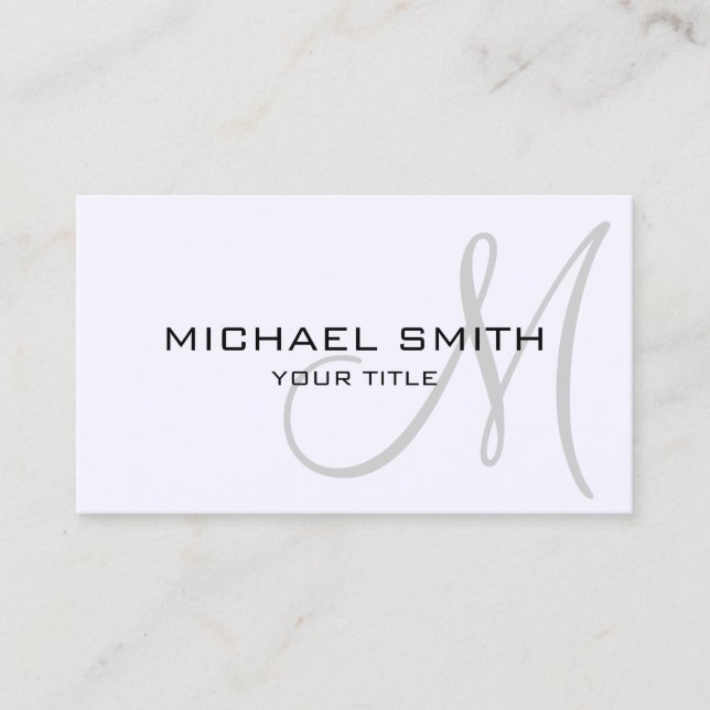 Minimalist Professional Magnolia Monogram Business Card (Front)