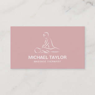 Minimalist Professional Male Massage Therapist Business Card