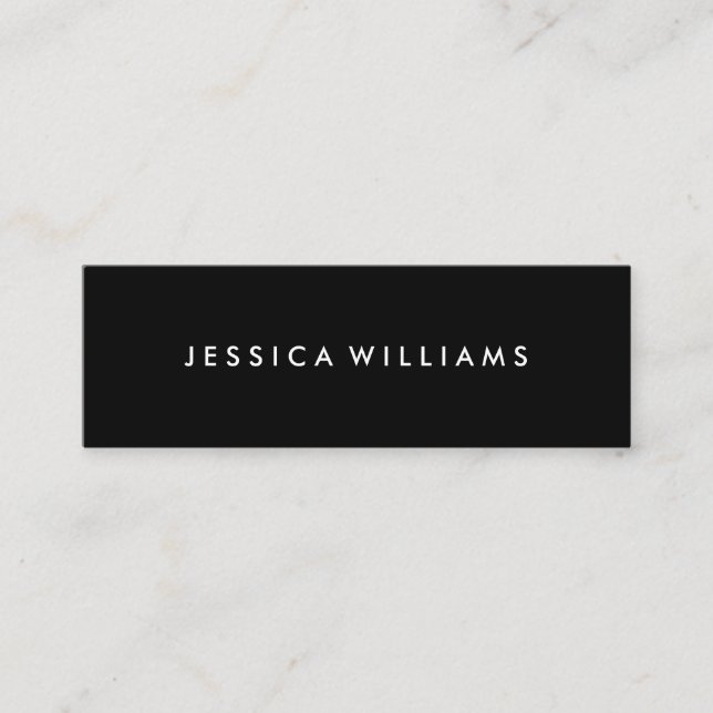 Minimalist Professional Modern | Black Mini Business Card (Front)
