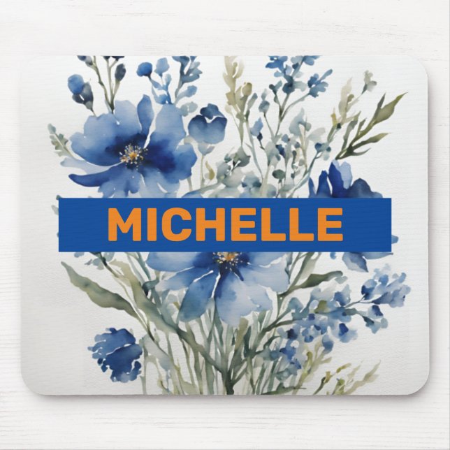 Minimalist Professional Modern Bunch of Flowers Mouse Pad (Front)