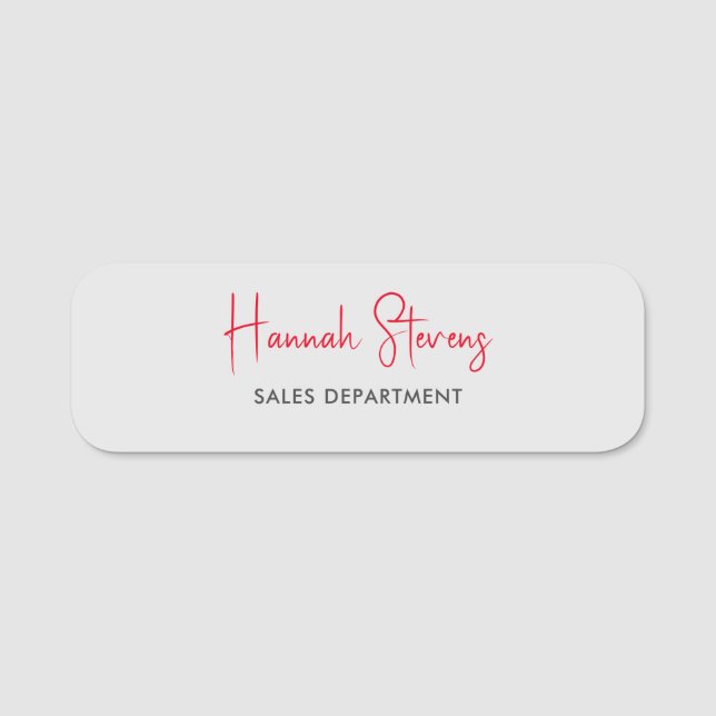 Minimalist Professional Modern Calligraphy Name Tag (Front)
