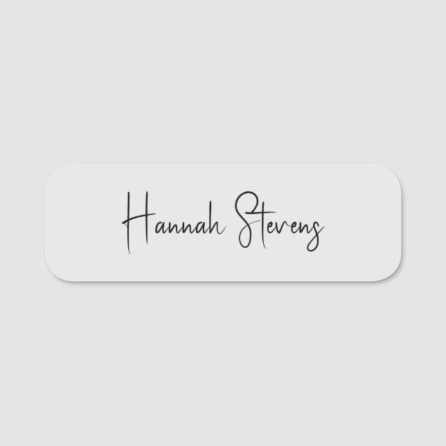 Minimalist Professional Modern Calligraphy Name Tag (Front)