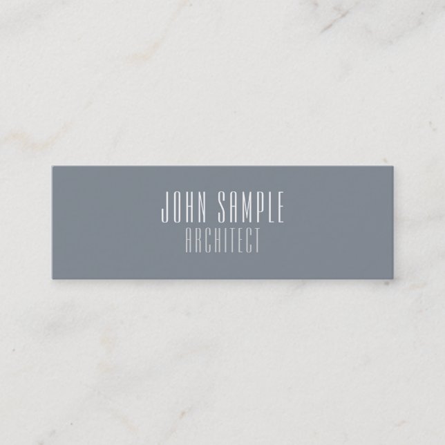 Minimalist Professional Modern Elegant Architect Mini Business Card (Front)