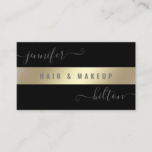 Minimalist professional modern gold foil business business card (Front)