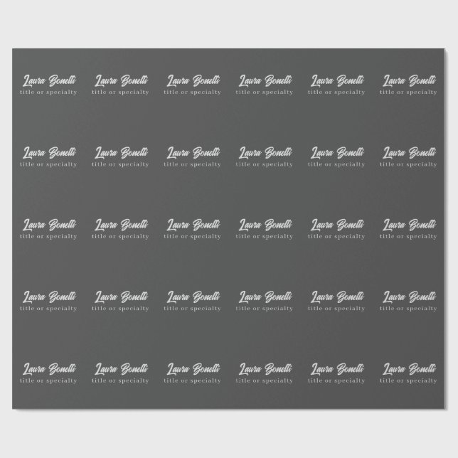Minimalist Professional Modern Handwrite Dark Grey Wrapping Paper (Flat)