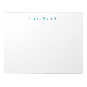 Minimalist Professional Modern Name Azure Blue Notepad
