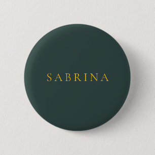 Minimalist Professional Modern Name Dusty Green 6 Cm Round Badge