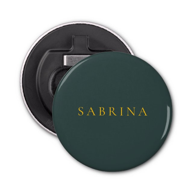 Minimalist Professional Modern Name Dusty Green Bottle Opener (Front)