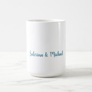 Minimalist Professional Modern Plain Blue White Coffee Mug