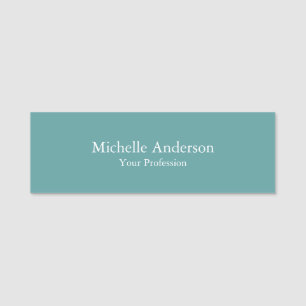 Minimalist Professional Modern Plain Cadet Blue Name Tag