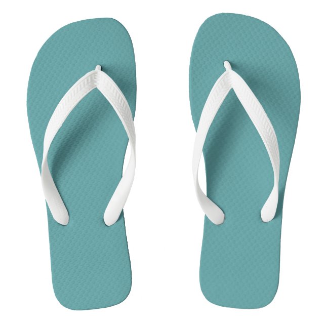Minimalist Professional Modern Plain Cadet Blue Thongs (Footbed)
