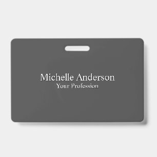 Minimalist Professional Modern Plain Grey Colour ID Badge